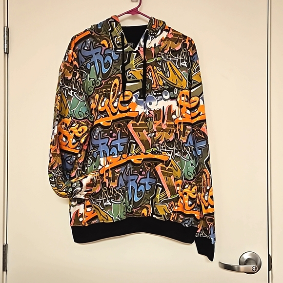 Massive Other - MASSIVE Y2K Abstract graffiti print hoodie kangaroo pocket NWT UNISEX vibrant